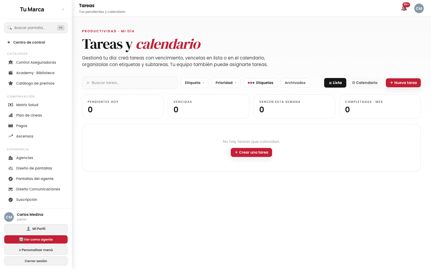 Tus tareas del día